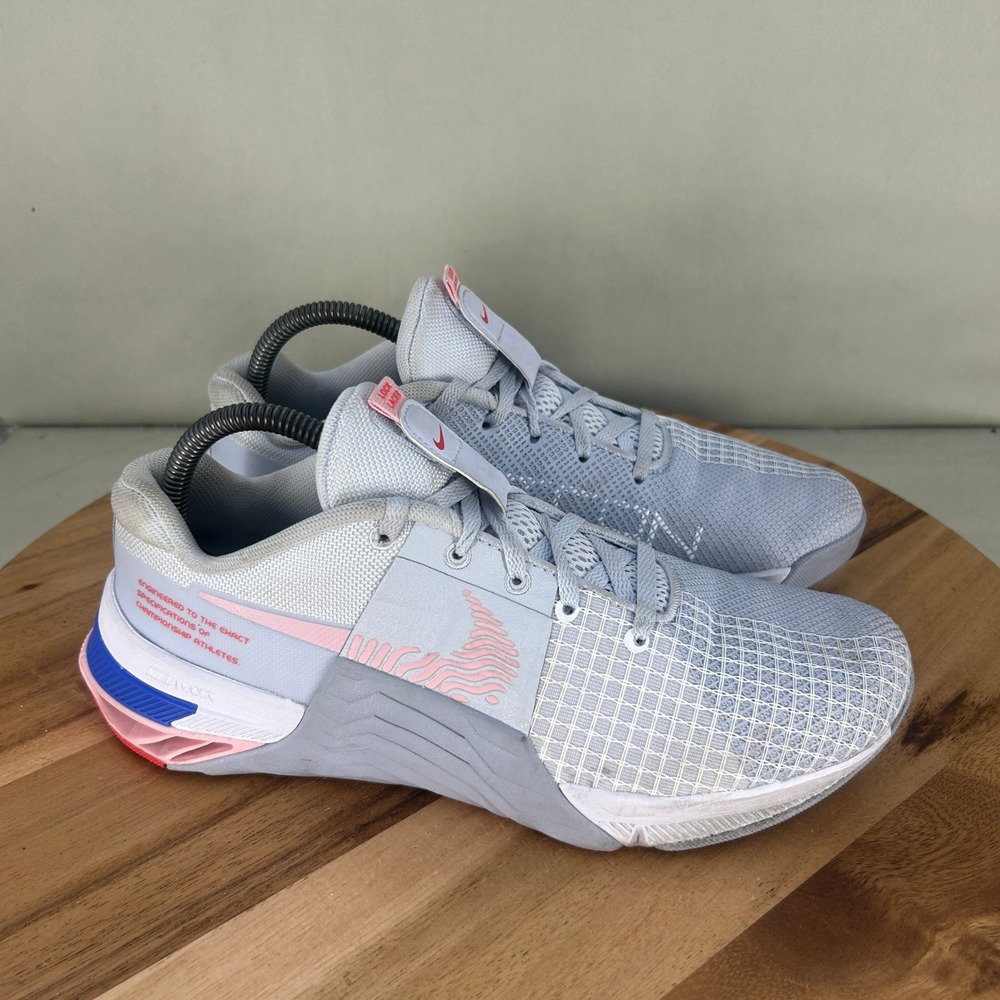 Nike Metcon 8 Grey Pink Blue Womens Training Shoes DO9327-005 Size 9.5